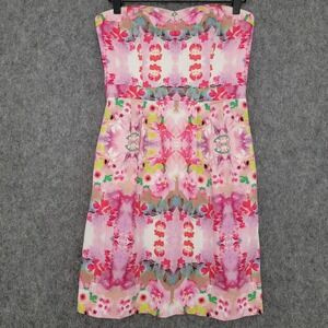 Ali Ro Barosa Dress Womens 2 Pink Floral Strapless Cutout Cocktail